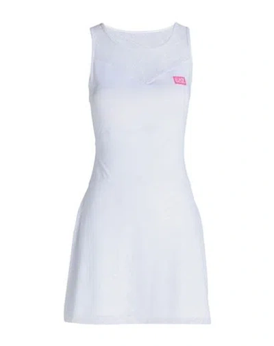 Ea7 Woman Mini Dress White Size Xl Polyamide, Elastane, Polyester