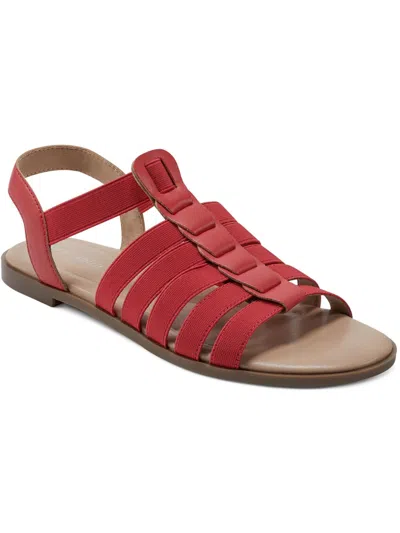 Easy Street Gadyi Womens Flats Slip On Strappy Sandals In Red
