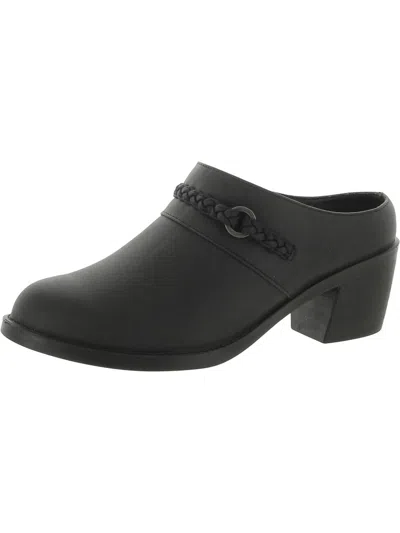 Easy Street Gilly Womens Faux Leather Mules In Black