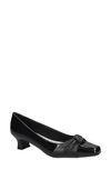 Easy Street Waive Square Toe Pump In Black Patent/black