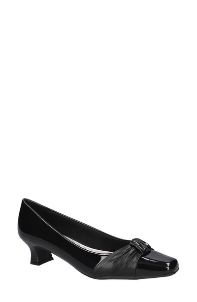 Easy Street Waive Square Toe Pump In Black Patent/black