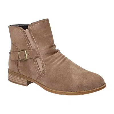 Easy Street Womens Junction Block Heel Booties In Brown