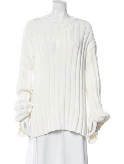 Pre-owned Eaves Crew Neck Sweater In White