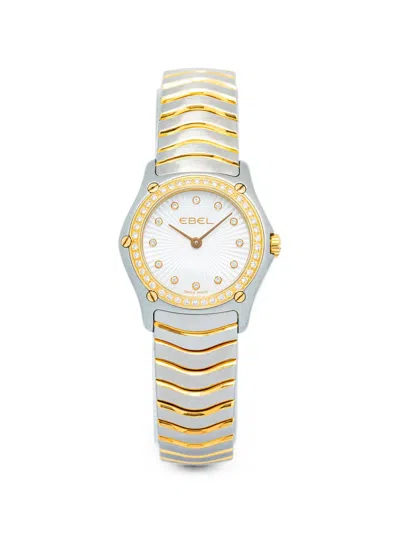Pre-owned Ebel Classic Wave 25mm Watch In White