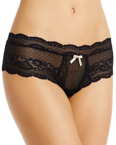 Eberjey Anouk Lace Swiss-dot Thong In Black