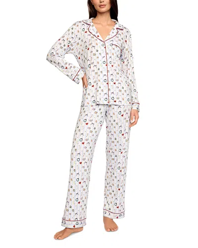 Eberjey X Elsa Hosk Gisele Printed Tencel Modal Long Pj Set In Animal Print