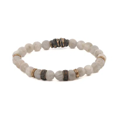 Ebru Jewelry Balance Labradorite Bracelet In Black