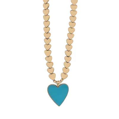 Ebru Jewelry Calmness Blue Heart Necklace