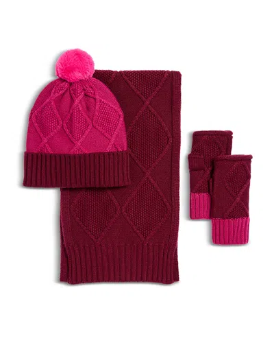 Echo Modernist Hat, Gloves & Scarf Set In White