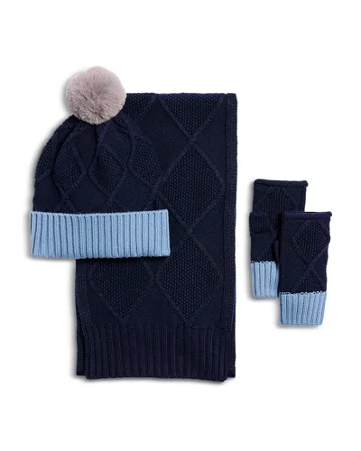 Echo Modernist Hat, Gloves & Scarf Set In White