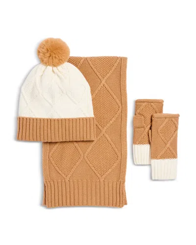 Echo Modernist Hat, Gloves & Scarf Set In White