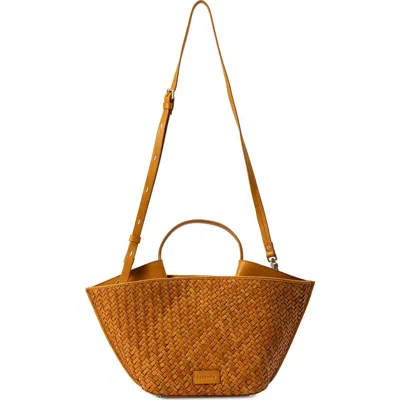 Écotorie Ecotorie Austin Large Woven Leather Boat Bag In Tan