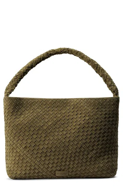 Écotorie Ecotorie San Antonio Woven Suede Hobo Bag In Olive