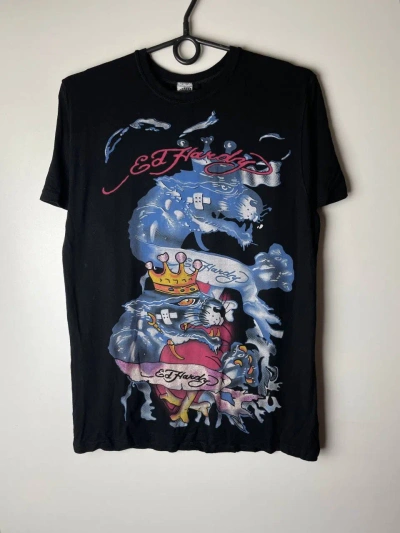 Pre-owned Ed Hardy X Vintage Ed Hardy Vintage T-shirts Size L In Black