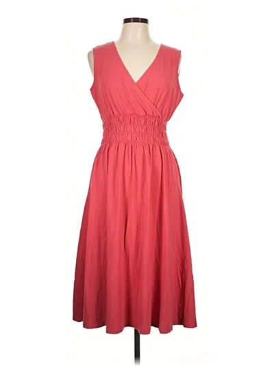 Pre-owned Eddie Bauer Casual Dress In Red