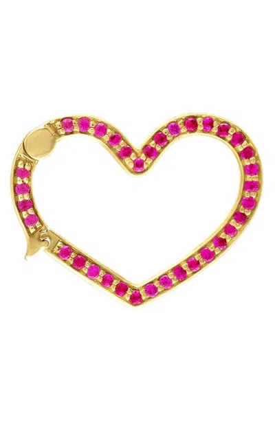 Eden Presley 14k Gold Ruby Heart Lock In Pink