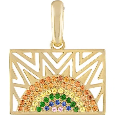 Eden Presley Here Comes The Sun Gold Rainbow Sapphire Pendant Charm