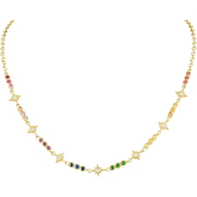 Eden Presley Rainbow Stars Necklace In Multi
