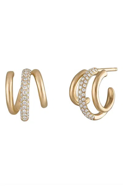Eden Presley Shine Huggs Gold Diamond Huggie Hoop Earrings