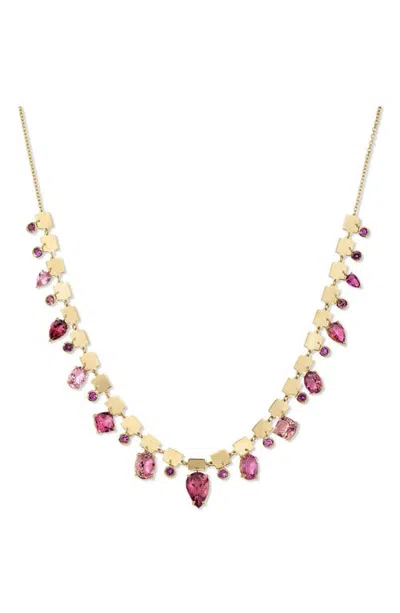Eden Presley Tourmaline Dream Rock Candy Shine 14k Gold Pink Tourmaline Necklace