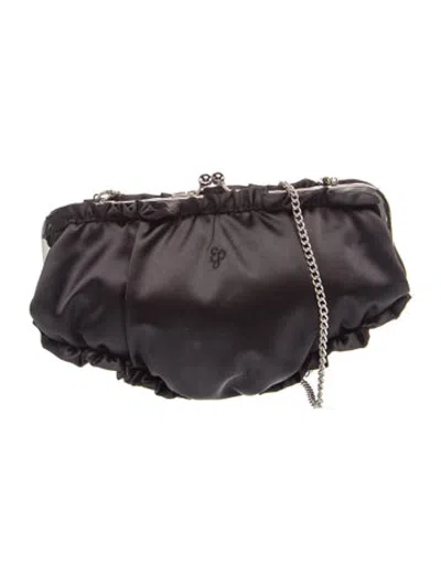 Pre-owned Edie Parker Satin Evening Bag In Black