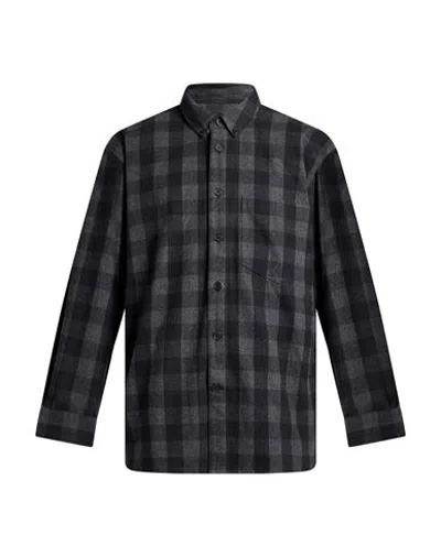 Editions 102 Man Shirt Charcoal Size Xl Organic Cotton In Gray