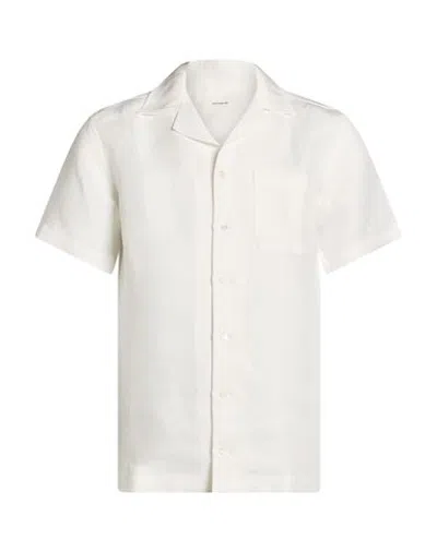 Editions 102 Man Shirt Ivory Size L Linen, Lyocell In White