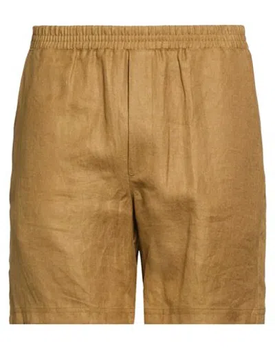 Editions 102 Man Shorts & Bermuda Shorts Khaki Size L Linen In Brown
