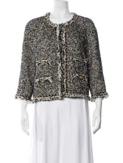 Pre-owned Edward Achour Tweed Pattern Jacket In Multicolor