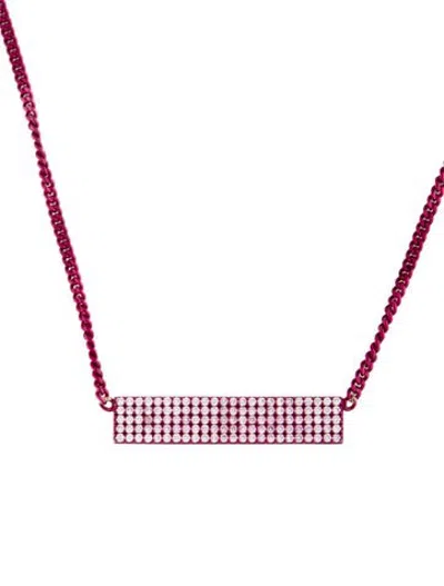 Pre-owned Eéra 18k Diamond Fushia Long Beach Pendant Necklace, 16" In Multicolor