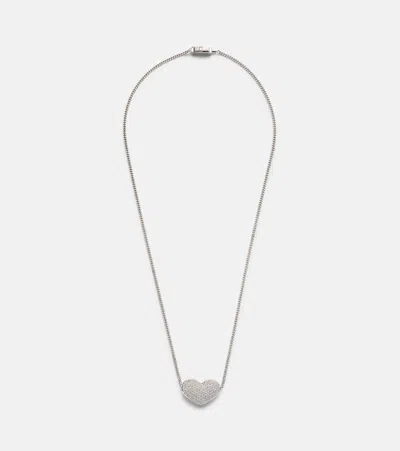 Eéra Eéra Heart 18kt White Gold Necklace With Diamonds