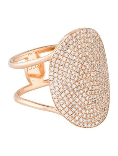 Pre-owned Ef Collection 14k Diamond Jumbo Oval Ring In Multicolor