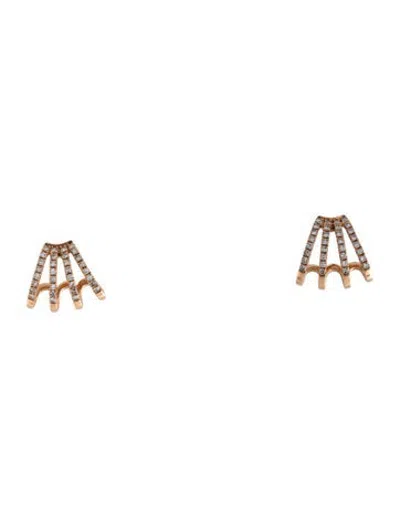 Pre-owned Ef Collection 14k Diamond Multi Huggie Earrings In Multicolor