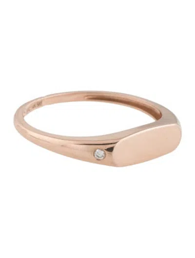 Pre-owned Ef Collection 14k Diamond Signet Ring In Multicolor