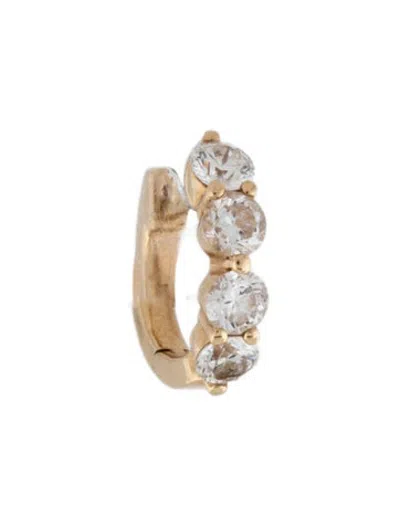 Pre-owned Ef Collection 14k Diamond Single Huggie Earring In Multicolor