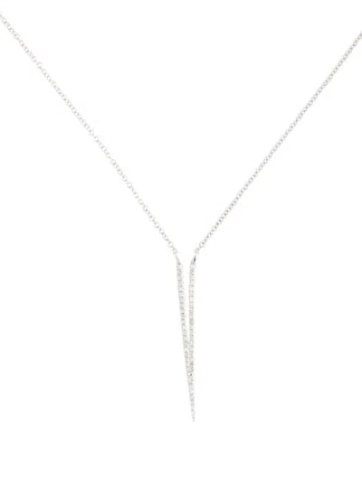 Pre-owned Ef Collection 14k Diamond Split Dagger Pendant Necklace W/ Tags, 18" In Multicolor