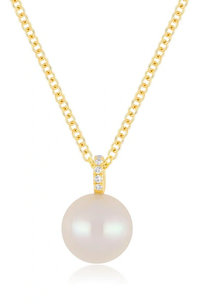 Ef Collection Mother-of-pearl & Diamond Pendant Necklace In 14k Yellow Gold