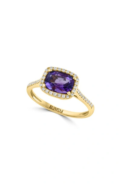 Effy 14k Gold Diamond & Amethyst Ring In Purple