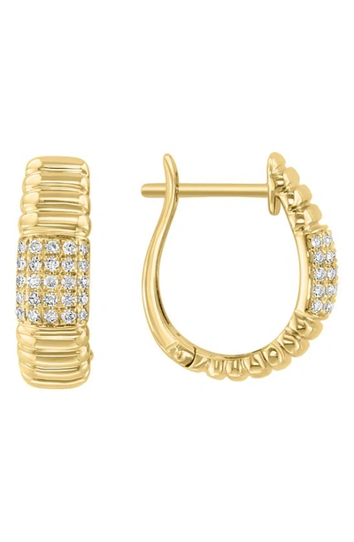 Effy 14k Gold Diamond Huggie Hoop Earrings