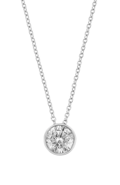 Effy 14k White Gold Round Lab Created Diamond Pendant Necklace