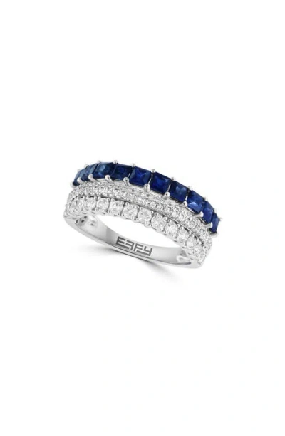 Effy 14k White Gold Sapphire & Diamond Multiband Ring