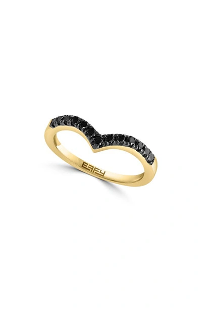Effy Black Diamond Ring In Gold