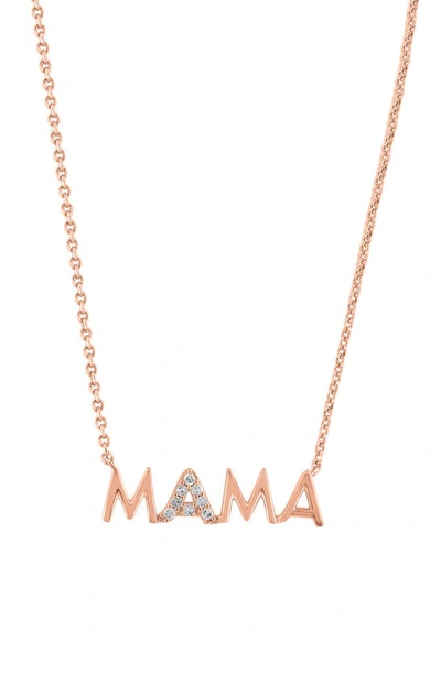 Effy Diamond Embellished Mama Statement Necklace In Rose Gold