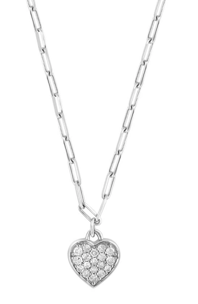 Effy Diamond Heart Pendant Necklace In Silver