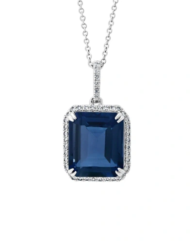 Effy Fine Jewelry 14k 6.65 Ct. Tw. Diamond & London Blue Topaz                               Pendant In Metallic