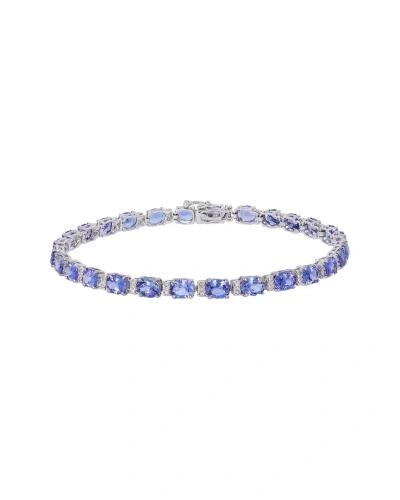 Effy Fine Jewelry 14k 9.41 Ct. Tw. Diamond & Tanzanite                                   Bracelet In Blue