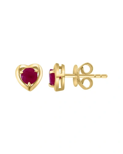Effy Fine Jewelry 14k Over Silver 0.80 Ct. Tw. Ruby Earrings In Gold