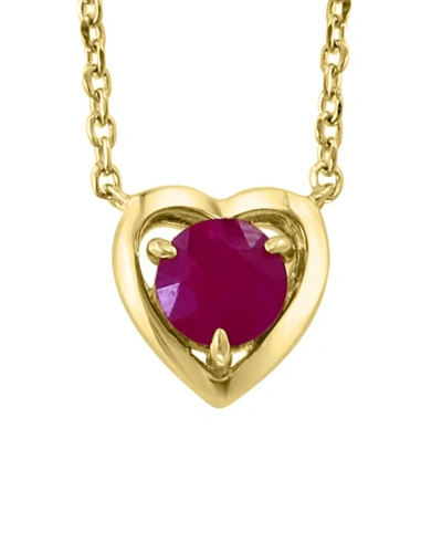 Effy Fine Jewelry 14k Over Silver 0.80 Ct. Tw. Ruby Necklace In Gold