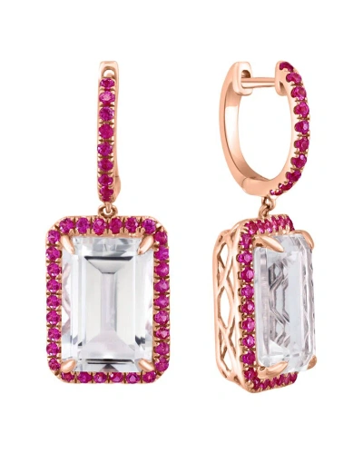 Effy Fine Jewelry 14k Rose Gold 11.90 Ct. Tw. Gemstone Earrings In Pink