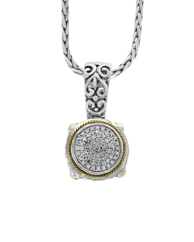 Effy Fine Jewelry 18k Rose Gold & Silver 0.21 Ct. Tw. Diamond Pendant In Metallic